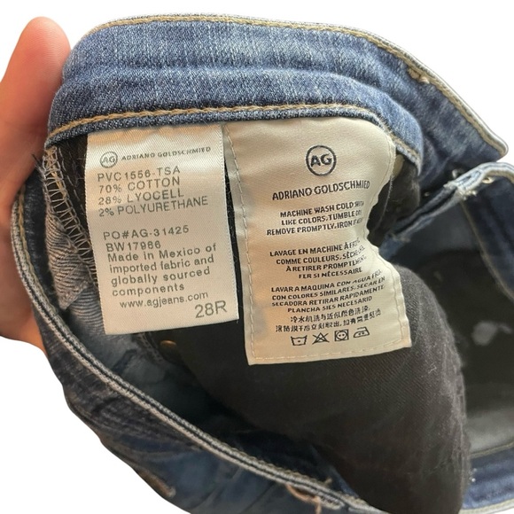 AG Adriano Goldschmied High Rise Stevie Ankle Jeans 28R Distressed Medium Wash - Picture 7 of 7